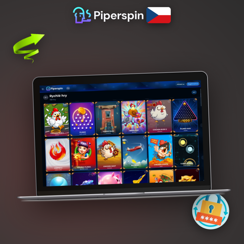 Piper na počítači – desktopový klient s herní lobby na obrazovce notebooku