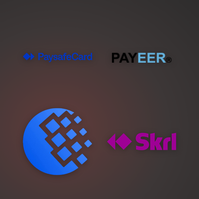 Loga e-peněženek Skrill a Neteller nad peněženkou s výběrem CZK v Piper